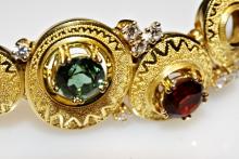 Armband, Granulation, Farbsteine und Brillanten